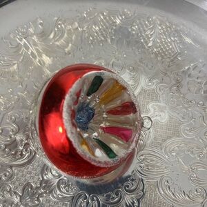 Vintage Czech Mercury Glass Indent Ornament Christmas Tree Holiday